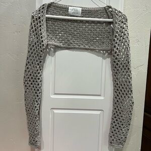 Shrug cover up crochet girls gray